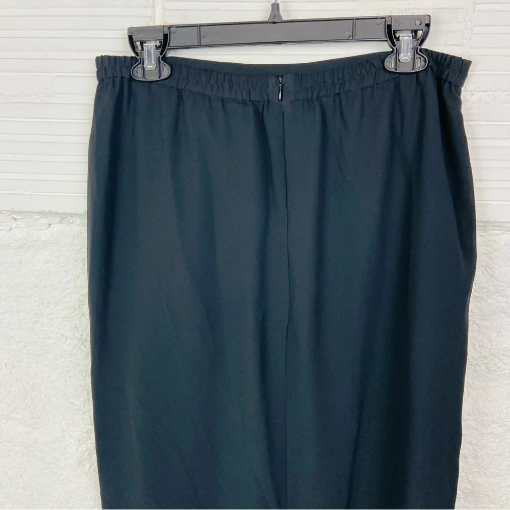 R&K evening Classic Black pleated side maxi Pencil Skirt size large - Picture 8 of 13